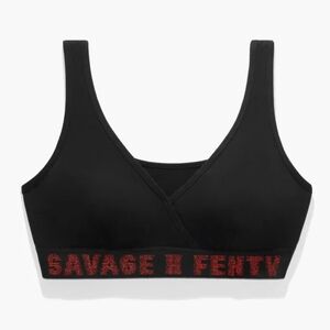 Savage X Fenty Forever Savage Bralette Black and Red Sports Bra 1X